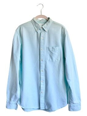 Old Navy Men's Long Sleeve Slim Fit Cotton Button-Down Shirt Blue Size Medium‎
